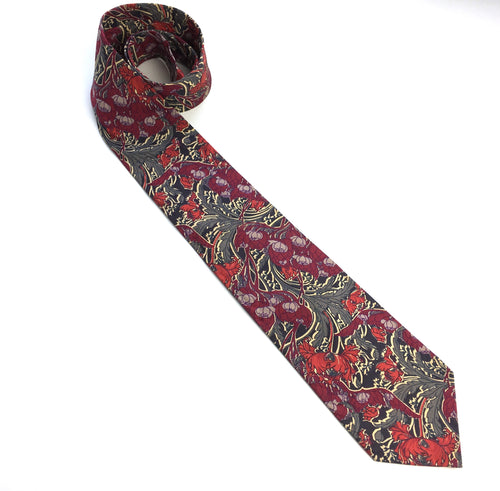 Vintage Tana Lawn Cotton Tie by Liberty of London in Stylised William Morris Design-Accessories, For Him-Brand Spanking Vintage