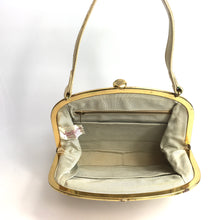 Load image into Gallery viewer, Vintage 50s/60s Dainty Buttercream Lizard Skin Top Handle Bag by Jane Shilton-Vintage Handbag, Exotic Skins-Brand Spanking Vintage
