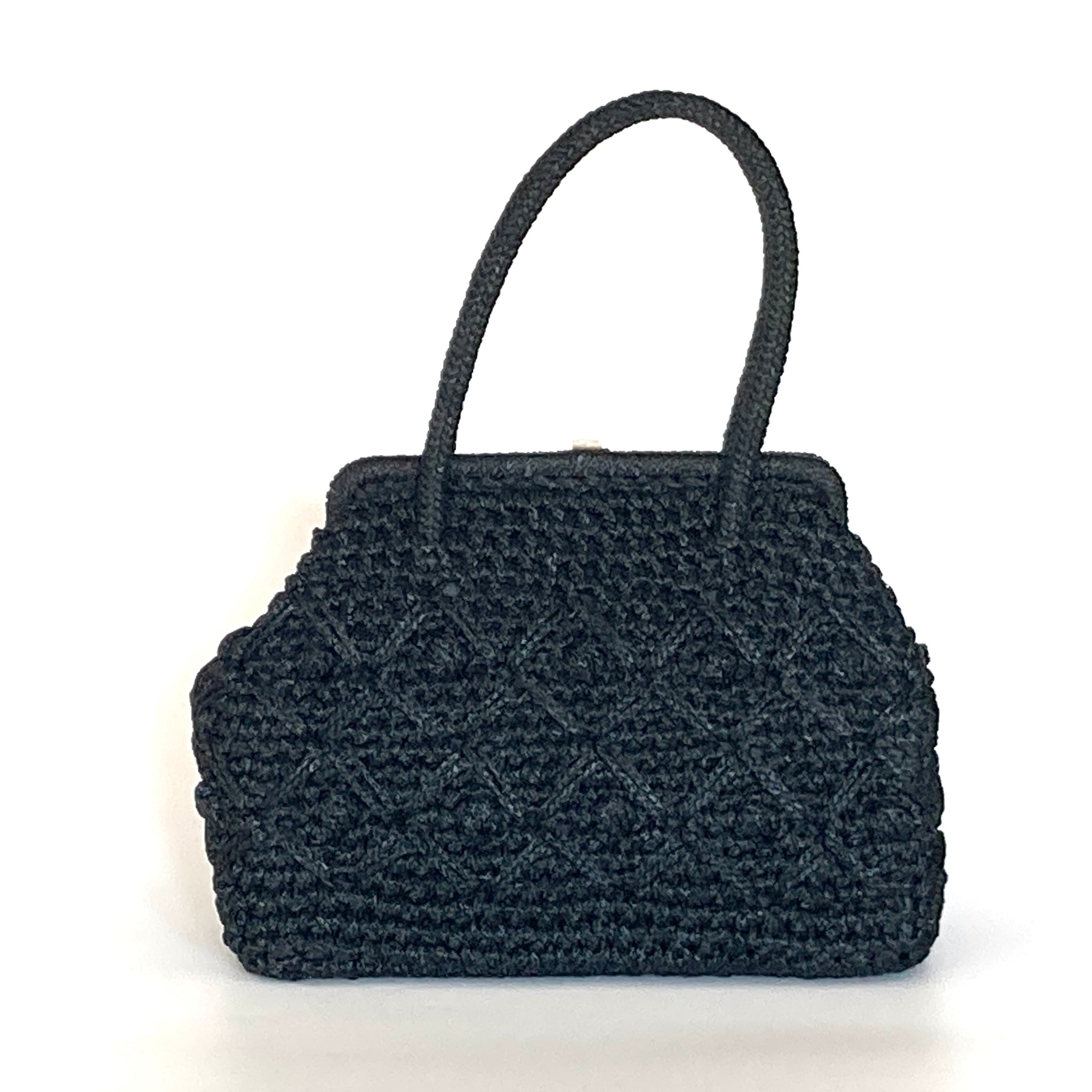 Shaded Black Crochet Bag