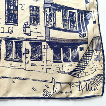Load image into Gallery viewer, Vintage Collectable Original Silk Scarf By Richard Allan In Blue And Ivory Knox House Edinburgh Scotland-Scarves-Brand Spanking Vintage
