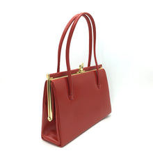 Load image into Gallery viewer, Vintage Small Dainty Lipstick Red Leather Classic Ladylike handbag by Eros Made in Britain-Vintage Handbag, Kelly Bag-Brand Spanking Vintage

