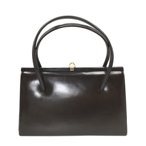 Vintage Rich Brown Eros Snakeskin And Leather Twin Handle Bag-Vintage Handbag, Exotic Skins-Brand Spanking Vintage