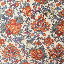 Load image into Gallery viewer, Vintage Liberty of London Floral Silk Scarf in Orange/Blue/Grey Floral Design-Scarves-Brand Spanking Vintage
