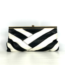 Load image into Gallery viewer, Vintage 60s/70s ZigZag Patchwork Leather Black/White Clutch/Chain Bag by Jane Shilton Made in England-Vintage Handbag, Clutch Bag-Brand Spanking Vintage
