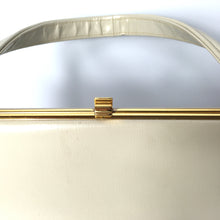 Load image into Gallery viewer, Vintage Linslade Leather Classic Ladylike Handbag Top Handle Bag in Cream/Beige Made in England-Vintage Handbag, Kelly Bag-Brand Spanking Vintage

