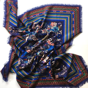 Vintage 80s Liberty of London Large Varuna Wool Scarf/Wrap/Shawl Rare Design-Scarves-Brand Spanking Vintage