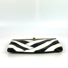 Load image into Gallery viewer, Vintage 60s/70s ZigZag Patchwork Leather Black/White Clutch/Chain Bag by Jane Shilton Made in England-Vintage Handbag, Clutch Bag-Brand Spanking Vintage
