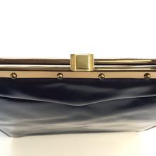 Load image into Gallery viewer, Vintage 50s Beautiful Midnight Blue Pearlescent Bag with Matching Purse by Lodix-Vintage Handbag, Kelly Bag-Brand Spanking Vintage
