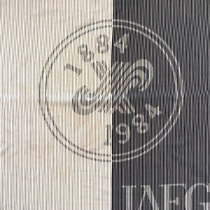 Vintage Large Silk Cream/Black Striped Jaeger 100 Year Anniversary Scarf 1884-1984-Scarves-Brand Spanking Vintage