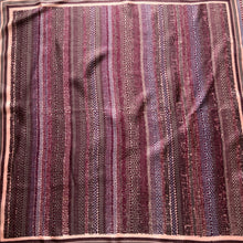 Load image into Gallery viewer, Vintage Silk Scarf By Richard Allan In Burgundy, Blue and Grey-Scarves-Brand Spanking Vintage
