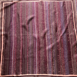 Vintage Silk Scarf By Richard Allan In Burgundy, Blue and Grey-Scarves-Brand Spanking Vintage