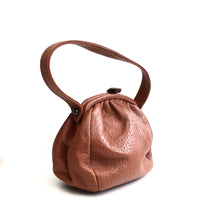 Load image into Gallery viewer, Vintage 50S Dainty Little Round Dolly Bag in Rust Orange Leather Faux Pigskin-Vintage Handbag, Dolly Bag-Brand Spanking Vintage
