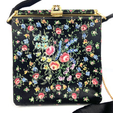Load image into Gallery viewer, Vintage 30s/40s Luxurious Black Silk Handpainted Floral and Beaded Waldybag Box Bag Evening Bag w/ Matching Silk Coin Purse On Chain-Vintage Handbag, Evening Bag-Brand Spanking Vintage
