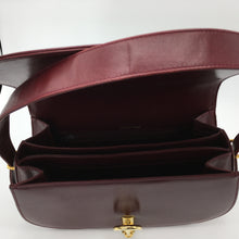 Load image into Gallery viewer, SOLD Vintage 80s Classic Horsebit/Stirrup Gilt Clasp Burgundy Red Calf Leather Shoulder Bag/Handbag with Matching Purse Made in Italy-Vintage Handbag, Kelly Bag-Brand Spanking Vintage
