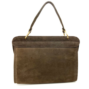 Vintage 70s Large Chocolate Brown Suede Leather Handbag w/ Matching Coin Purse-Vintage Handbag, Large Handbag-Brand Spanking Vintage