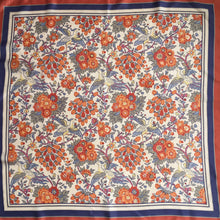 Load image into Gallery viewer, Vintage Liberty of London Floral Silk Scarf in Orange/Blue/Grey Floral Design-Scarves-Brand Spanking Vintage
