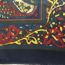 Load image into Gallery viewer, Vintage Liberty Of London Large Silk Scarf In Red/Yellow/Blue Paisley w/A French Navy Border-Scarves-Brand Spanking Vintage
