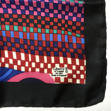 Load image into Gallery viewer, Vintage Liberty Collier Campbell Silk Scarf in Collectable &#39;Bauhaus&#39; Design in Deep Rich Colours Pink/Green/Blue/Mustard-Scarves-Brand Spanking Vintage
