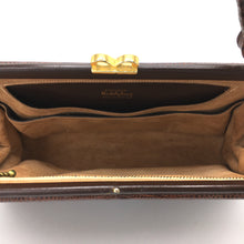Load image into Gallery viewer, Vintage 50s Slim Dark Chocolate Dainty Lizard Skin Classic Ladylike Bag By Waldybag-Vintage Handbag, Exotic Skins-Brand Spanking Vintage
