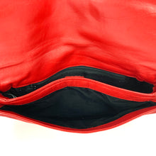 Load image into Gallery viewer, Vintage 70s/80s Unused Large Pillar Box Red Leather Clutch Bag With Optional Shoulder Strap by Tula-Vintage Handbag, Clutch Bag-Brand Spanking Vintage
