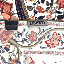 Load image into Gallery viewer, Vintage Liberty Large Classic Tree of Life Silk Scarf In Buttermilk, Navy, Orange/Rust and Olive Green-Scarves-Brand Spanking Vintage
