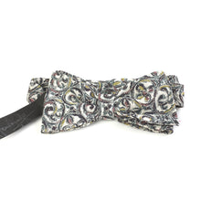 Load image into Gallery viewer, Gentleman&#39;s Vintage Silk Handmade Ready Tied Bow Tie in Classic Paisley design in Ivory/Maroon/Black/Green-Accessories, For Him-Brand Spanking Vintage
