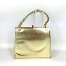 Load image into Gallery viewer, Vintage 60s70s Gold Leather Waldybag Evening/Occasion Bag With Bow Matching Silk Purse/ Orig Mirror-Vintage Handbag, Evening Bag-Brand Spanking Vintage
