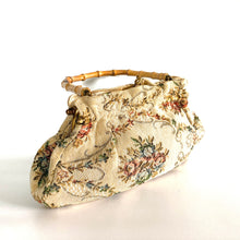 Load image into Gallery viewer, Vintage 60s/70s Dainty Tapestry Dolly Bag with Bamboo Handle by Freedex-Vintage Handbag, Dolly Bag-Brand Spanking Vintage
