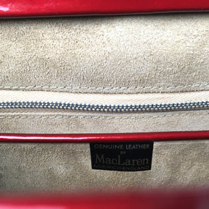 Vintage 50s/60s Cherry Red Patent Leather Classic Ladylike Bag w/ Silver Tone Clasp by MacLaren Made in England-Vintage Handbag, Kelly Bag-Brand Spanking Vintage