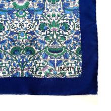 Load image into Gallery viewer, Vintage Liberty Silk Scarf in William Morris Design Blue/Ivory/Green/Lilac-Scarves-Brand Spanking Vintage
