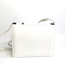 Load image into Gallery viewer, Vintage Swinging 60s/70s Black and White Patent Leather Handbag w/Long Shoulder Strap by Holmes Norwich Made in England-Vintage Handbag, Clutch Bag-Brand Spanking Vintage
