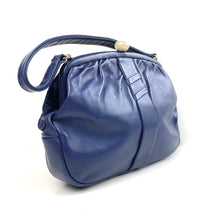 Load image into Gallery viewer, Vintage 50s French Navy/Royal Blue Leather Dolly Bag with Lucite Clasp by MacLaren made in England-Vintage Handbag, Dolly Bag-Brand Spanking Vintage
