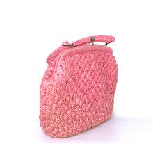 Load image into Gallery viewer, Vintage 60s Raffia Kisslock Clasp Handbag, Dolly Bag, Rare Pink by James Florsheim-Vintage Handbag, Dolly Bag-Brand Spanking Vintage
