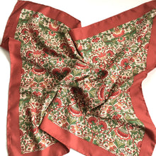 Load image into Gallery viewer, Vintage Liberty Silk Scarf in William Morris Design in Rust/Cream/Green-Scarves-Brand Spanking Vintage
