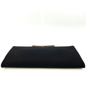 SOLD Vintage Elegant 40s/50s Black Grosgrain/Silk Clutch Waldybag Occasion/Evening Bag With Bow Clasp and Silk Purse-Vintage Handbag, Clutch Bag-Brand Spanking Vintage