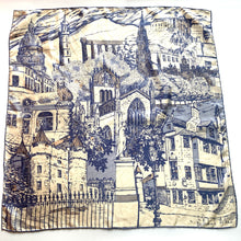 Load image into Gallery viewer, Vintage Collectable Original Silk Scarf By Richard Allan In Blue And Ivory Knox House Edinburgh Scotland-Scarves-Brand Spanking Vintage
