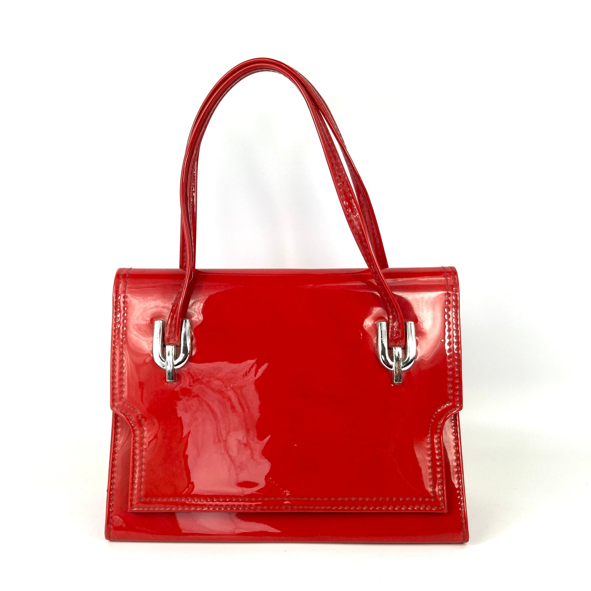Vintage 1960s/70s Lipstick Red Patent Handbag by Freedex Made in