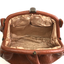 Load image into Gallery viewer, Vintage 50S Dainty Little Round Dolly Bag in Rust Orange Leather Faux Pigskin-Vintage Handbag, Dolly Bag-Brand Spanking Vintage
