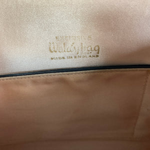 Vintage 60s/70s Black Grosgrain Evening/Occasion Bag w/ Peach Silk Lining + Matching Silk Coin Purse Waldybag-Vintage Handbag, Evening Bag-Brand Spanking Vintage