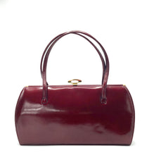Load image into Gallery viewer, Vintage 50s Large Wide Cherry Red Patent Leather Bag By Holmes Of Norwich-Vintage Handbag, Kelly Bag-Brand Spanking Vintage
