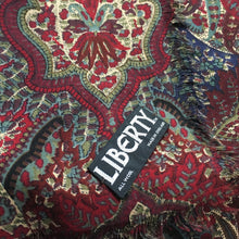 Load image into Gallery viewer, Vintage 80s Liberty of London Varuna Wool Shawl in Classic Paisley Burgundy, Blue, Green And Cream-Scarves-Brand Spanking Vintage
