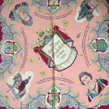 Load image into Gallery viewer, Vintage Large 1953 HM Queen Elizabeth Coronation Scarf in Burgundy/Pink/Ivory-Scarves-Brand Spanking Vintage
