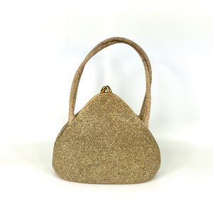 Vintage 50s Luxurious Gold Glitter Waldybag Evening Bag w/ Silk Lining-Vintage Handbag, Evening Bag-Brand Spanking Vintage