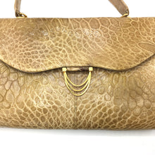 Load image into Gallery viewer, Vintage 50s dainty blond turtle skin handbag with gilt clasp and leather lining-Vintage Handbag, Exotic Skins-Brand Spanking Vintage
