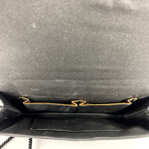 Vintage Black Velvet and Gold Zardozi Wirework Evening/Occasion Bag w Long Silk Cord-Vintage Handbag, Evening Bag-Brand Spanking Vintage