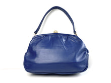 Load image into Gallery viewer, Vintage 50s French Navy/Royal Blue Leather Dolly Bag with Lucite Clasp by MacLaren made in England-Vintage Handbag, Dolly Bag-Brand Spanking Vintage
