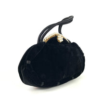 Load image into Gallery viewer, Vintage 40s/50s Luxurious Black Velvet, Pearl And Silk Waldybag Evening Bag w/ Matching Silk Coin Purse On Chain-Vintage Handbag, Evening Bag-Brand Spanking Vintage
