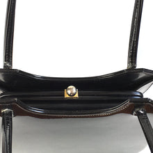 Load image into Gallery viewer, Vintage 50s 60s Classic Black Patent Leather Twin Handle Bag by Riviera Made in England-Vintage Handbag, Kelly Bag-Brand Spanking Vintage
