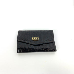 Vintage New and Unused Mappin & Webb Brown Leather Faux Crocodile Key Wallet MW logo-Accessories, For Her-Brand Spanking Vintage