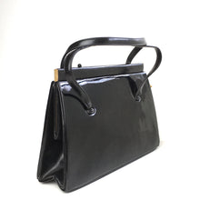 Load image into Gallery viewer, Vintage 50s Black Patent Leather Classic Ladylike Bag, Top Handle Bag,Side Opening Clasp w/Purse by Waldybag-Vintage Handbag, Kelly Bag-Brand Spanking Vintage
